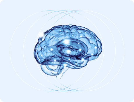 Brain with waves